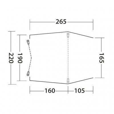 Plattegrond voor de Outwell Sandcrest S autotent