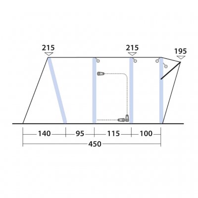 Outwell Wolfburg 450 Air Camper tent pitch