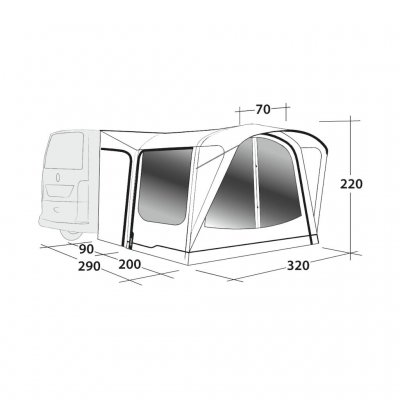 Afmetingen Outwell Parkville 200SA Autotent