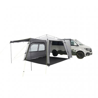 Outwell Fastlane 300 Vehicle Connector with open tent with a side wall.