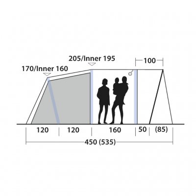 Height for Outwell Sunhill 5 Air