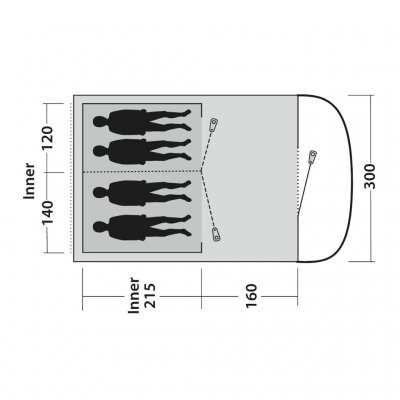 Plan for Outwell Sky 4 Camping Tent for 4 people.