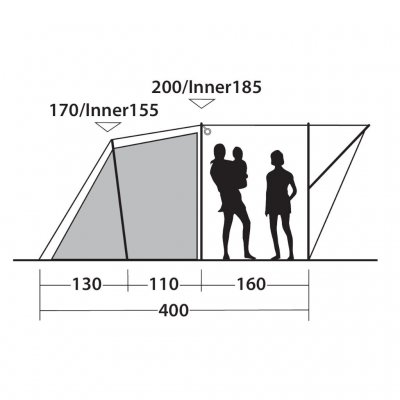 Height sketch for Camping Tent Outwell Sky 4