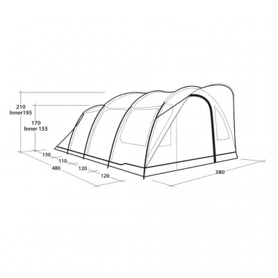 Dimensional drawing for Outwell Sky 6.