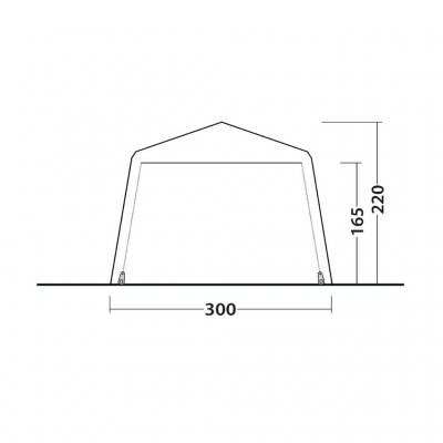 Elevation sketch for fixed wall on Outwell Fastlane 300 Shelter.