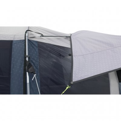 The attachment to the tent makes it easy to assemble.