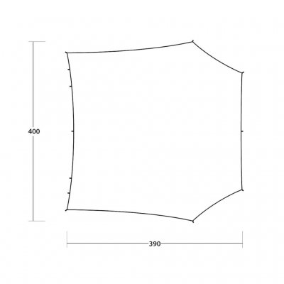 Afmetingen van boven het Outwell Canopy L zonnedak van het zeildoek.