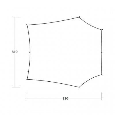 Metingen vanaf de bovenkant van het zeil Outwell Canopy M Soltak.