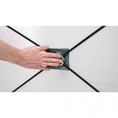 Easy assembly - push in the hub which is in the center of each section until it clicks