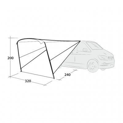 Outwell Touring Canopy - Maattekening