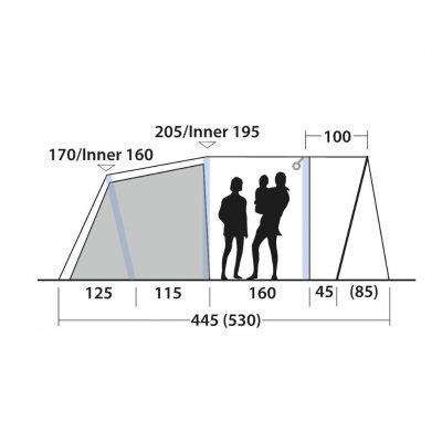 Hoogte Outwell Monterey 5 Air