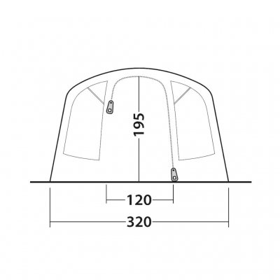 Afmetingen van de deur Outwell Monterey 5 Air