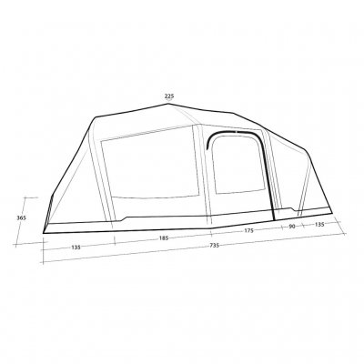 Afmetingen van de Outwell Hartford 6 Air