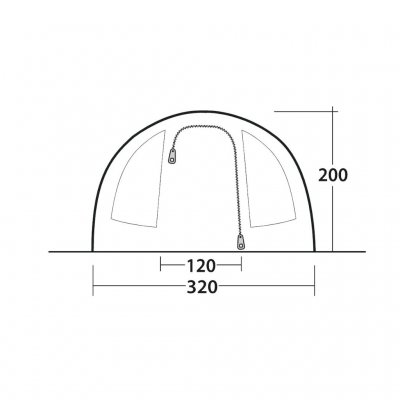 Voordeuropening van de Sky 5-familietent.