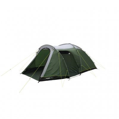 Outwell Cloud 5 Plus met open ingangen waardoor de tent op warme dagen gemakkelijk te ventileren is