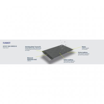 Het tentdoek is gemaakt van duurzaam, PFC-vrij Outtex® 6000-materiaal dat waterdicht, UV-beschermend en brandwerend is, wat