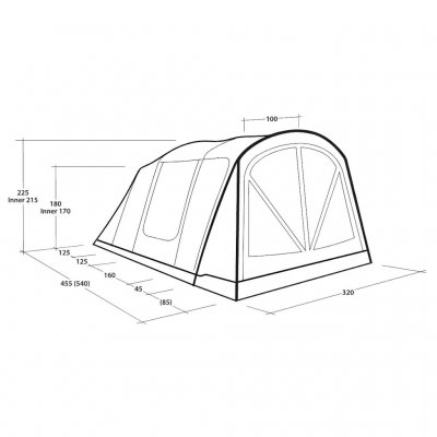 Maatschets voor Outwell Nashville 5 Air TC