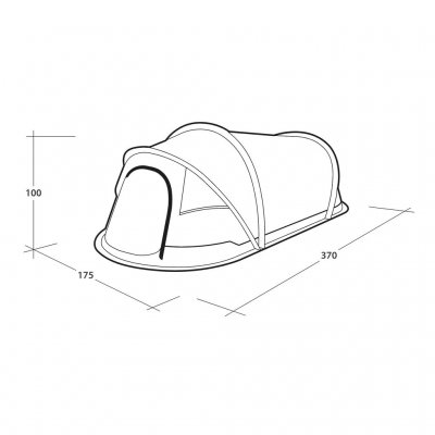 Afmetingen van de Outwell Nexion 2 Forestkampeertent.