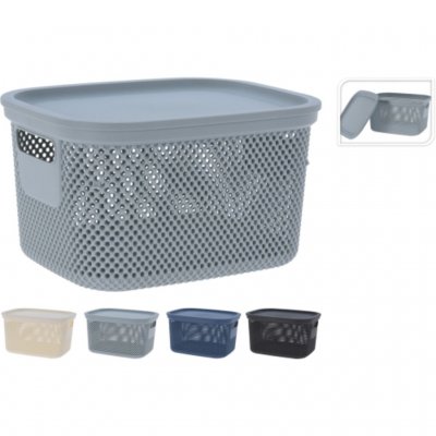 Opbergbox met deksel, 6 L, gemengde kleuren