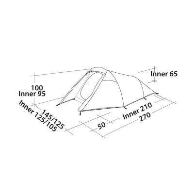 Dimensions for the camping tent Easy Camp Energy 200