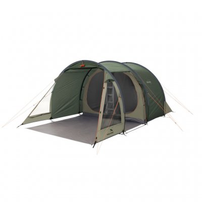 Easy Camp Galaxy 400, a cheap 4-person tent with two dark bedrooms and a bright living room.