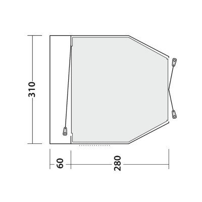 Floorplan for the Easy Camp Shamrock car tent