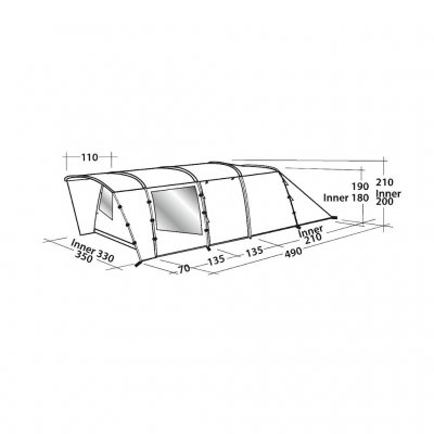 Dimensional sketch for the Easy Camp Palmdale 600 family tent
