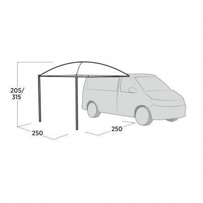 Dimensionale tekening Easy Camp Stryn Zonnedak