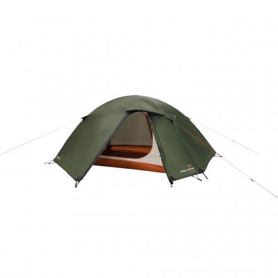 Easy Camp Rondane 2 heeft dubbele deuren die kunnen worden weggerold voor een betere toegang boven de deur en een betere luchtst