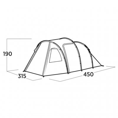 Afmetingen van de Easy Camp Hidra 5