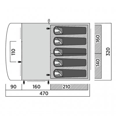 Plattegrond van de Easy Camp Skarvan 5