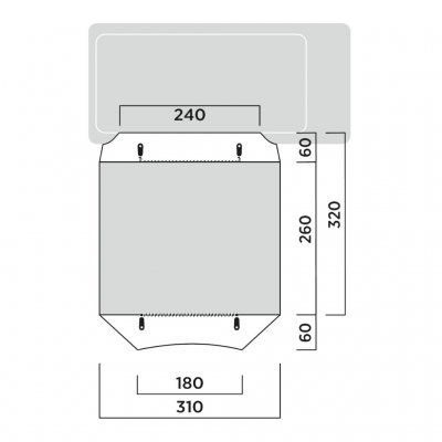 Plattegrond van de Easy Camp Reine autotent