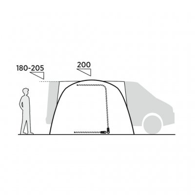 Hoogtetekening Easy Camp Reine Autotent