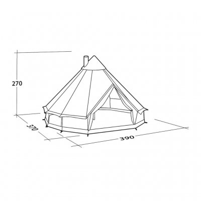 Height sketch for Robens Klondike 6-person tent tent