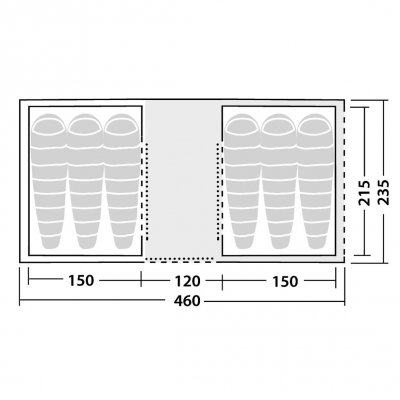 Lina i innertältet för att torka blöta kläder eller hänga upp utrustning på Robens Green Castle