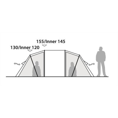 Höjdskiss för tältet Robens Double Dwell 600