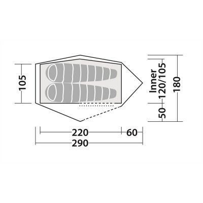 Floorplan for Robens Challenger tent.