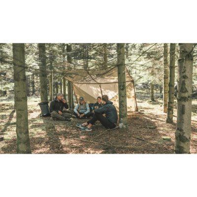 Use Robens Windscreen Tarp as a windbreak with a roof.