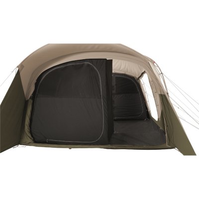 The sleeping cabin in the front of the tent.