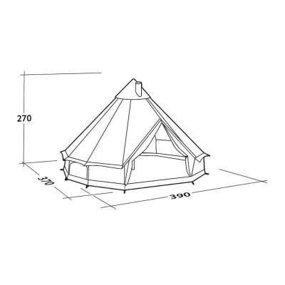 Dimensional sketch for Robens Klondike 6-person tent tent