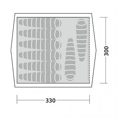 Floor plan for the camp tent Robens Prospector Castle
