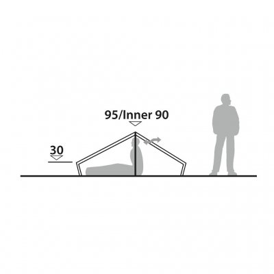 Elevation drawing for Robens Chaser 1 tents.