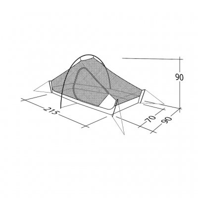 Dimensional drawing for RobensChaser 1 tent.