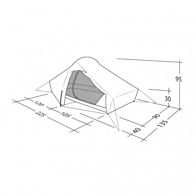 Dimensional drawing for RobensChaser 1 tent.