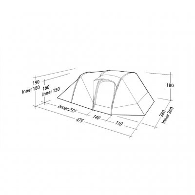 Dimensions for the Robens Double Dreamer 5 tent.