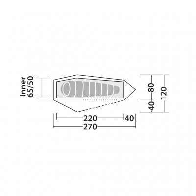 Floor plan for Robens Arrow Head tent.