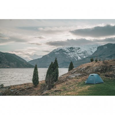 Dome tent for hiking, kayaking, canoeing or other outdoor activities.