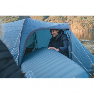 A large door makes it easy to get in and out of the tent.