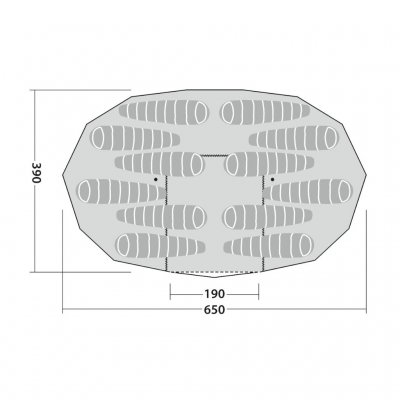 Floorplan for Robens Klondike Twin tipitent.