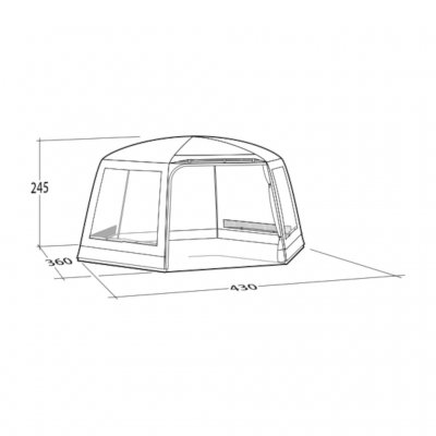 Dimensional sketch for the tent Robens Yurt.